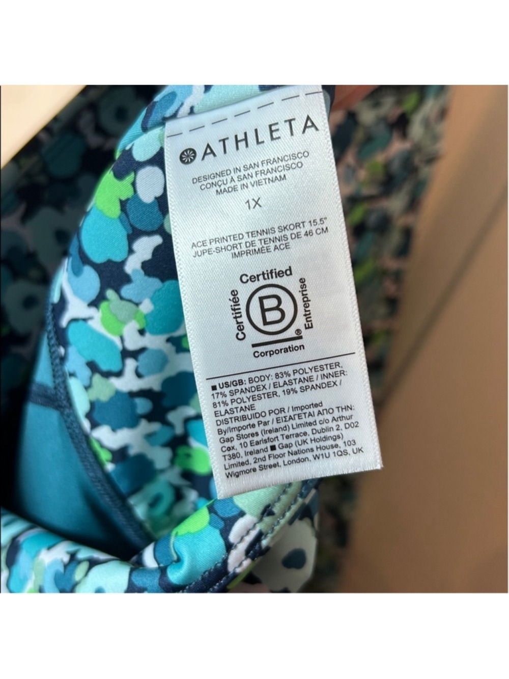 Athleta ace printed floral tennis skort size 1X nwt - Picture 6 of 6